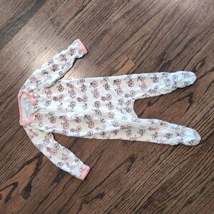 Bestaroo Pink Bicyle Modal Footed Zippered Onsie